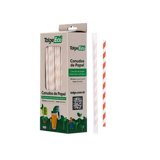 Canudos de papel listrados